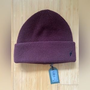 Allsaints ramskull embroidered beanie hat red new with tags $79 All Saints